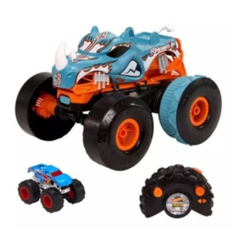 Hot Wheels HPK27 Monster Trucks RC Rhinomite Transforms into Launcher