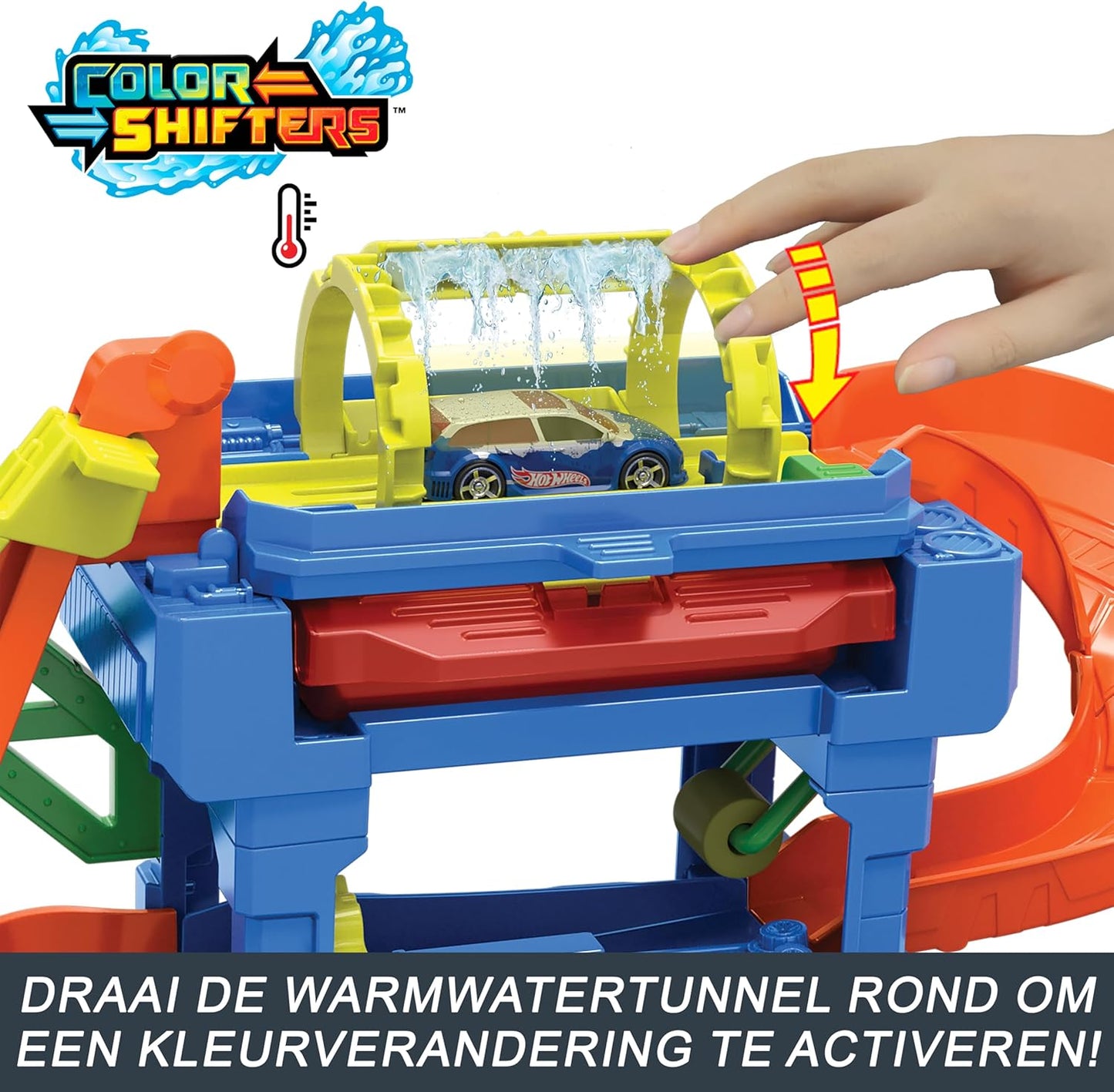 Hot Wheels City Tunnel Twist Car Wash & Color Shifters Playset with 1:64 Scale Toy Car