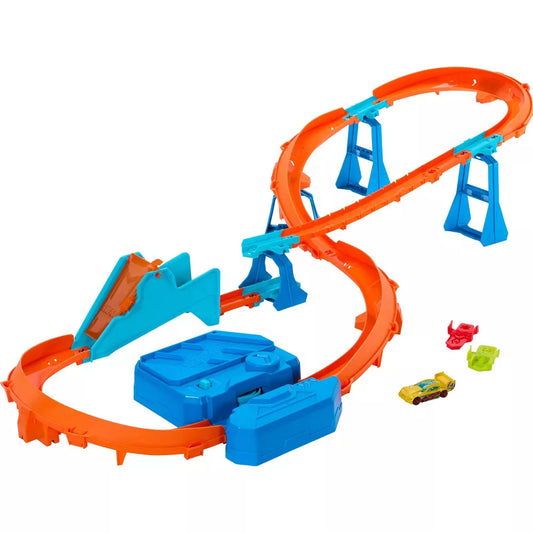 Mattel Hot Wheels Track Creator Boosted Jump Speedway Set with 1:64 Scale Toy Car and Motorized Booster