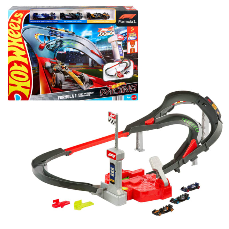 Mattel Hot Wheels Racing Formula 1 Sprint Race Circuit Track Set with 1:64 Scale Toy Cars