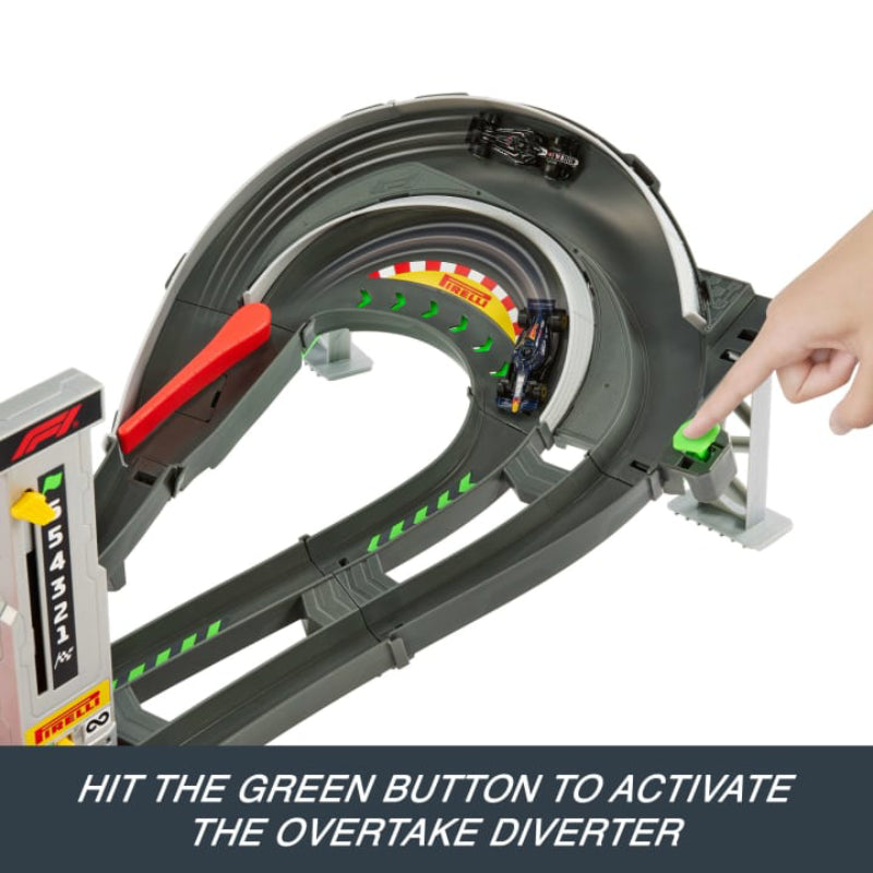 Mattel Hot Wheels Race Formula 1 Grand Prix Circuit Track Set with 1:64 Scale Toy Cars