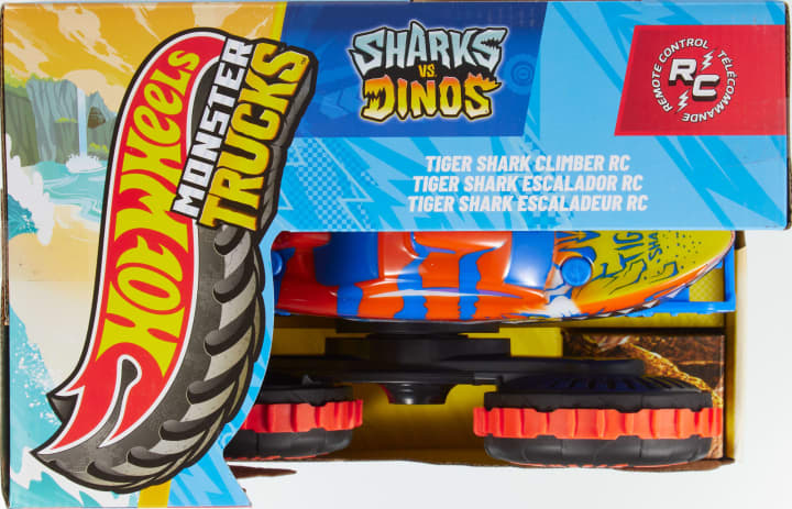Hot Wheels Monster Trucks 1:15 Scale Tiger Shark Climber Truck with Remote Control