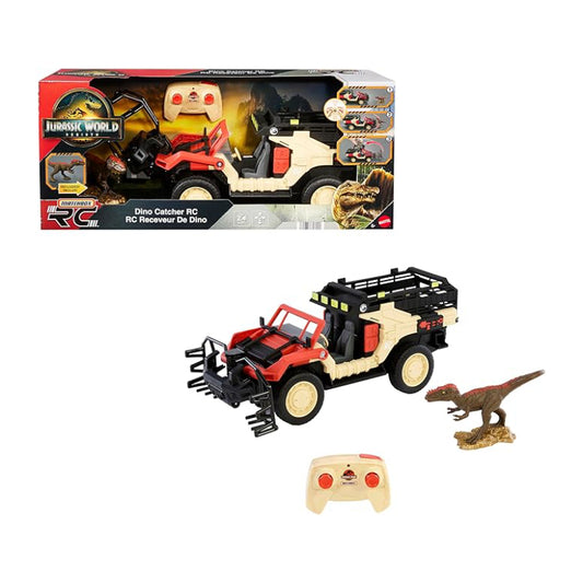 Matchbox Jurassic World Dino Catcher Remote Control Truck - Red / beige