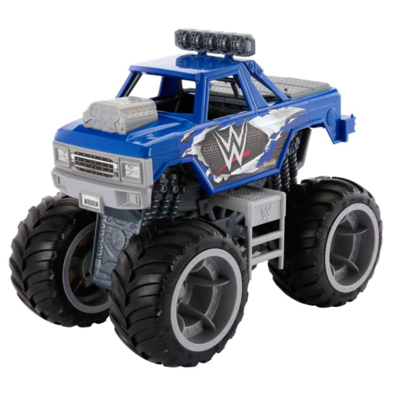 Mattel Wrekkin Slam Crusher Monster Truck with 8 Breakaway Parts - Blue/Black
