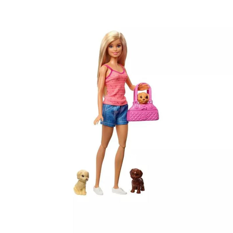 Mattel Barbie Doll Playset with 3 Puppies