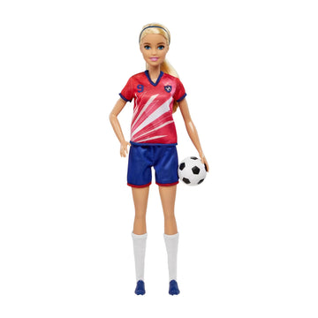 Mattel Barbie Soccer Doll with Acessories - Red/Blue