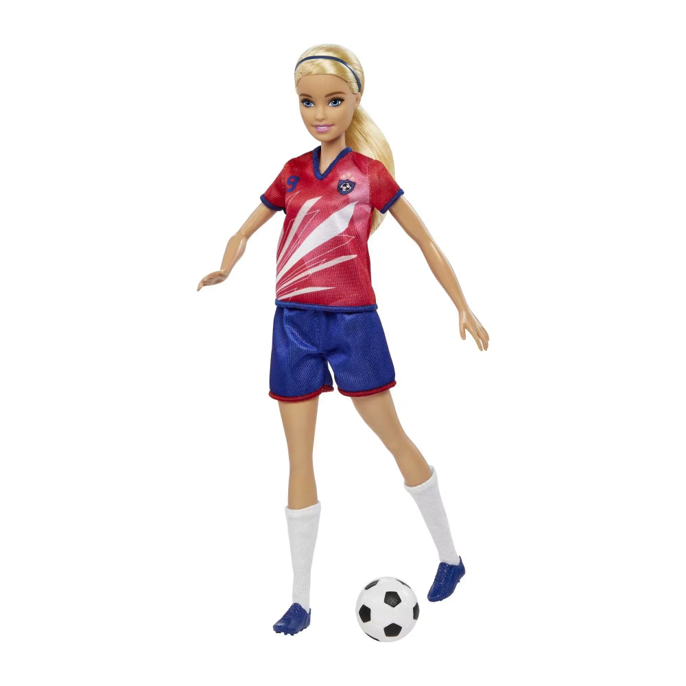 Mattel Barbie Soccer Doll with Acessories - Red/Blue