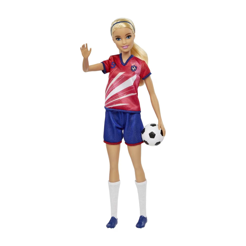 Mattel Barbie Soccer Doll with Acessories - Red/Blue