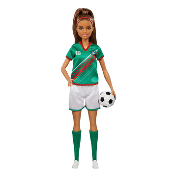 Mattel Barbie Soccer Doll with Acessories - Green/White