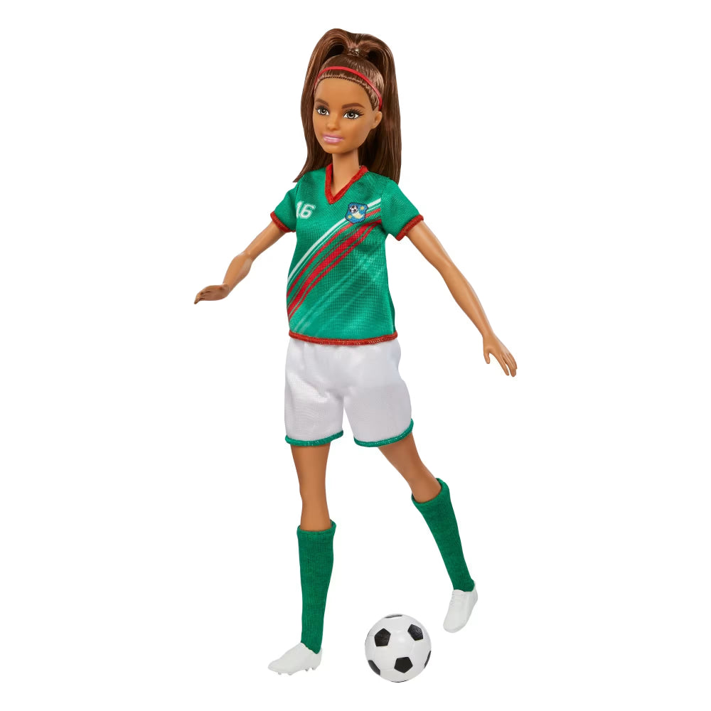 Mattel Barbie Soccer Doll with Acessories - Green/White