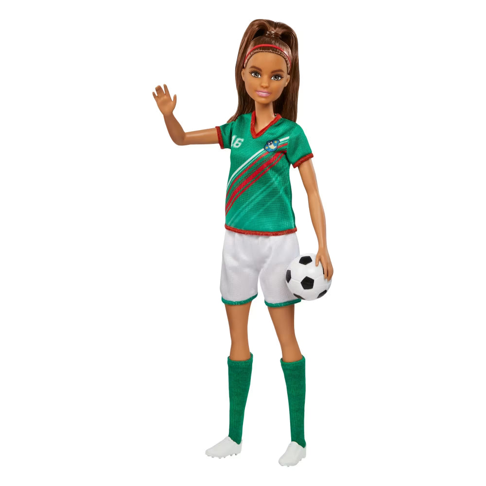 Mattel Barbie Soccer Doll with Acessories - Green/White