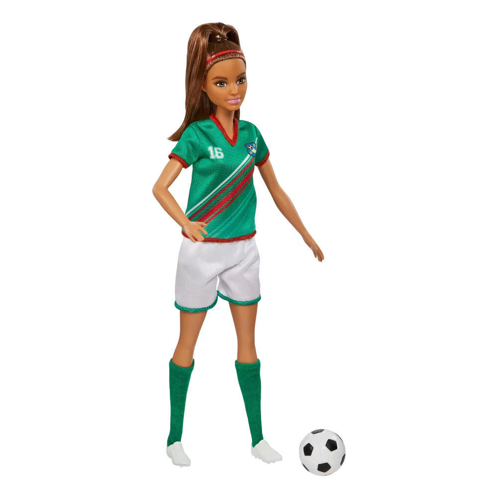 Mattel Barbie Soccer Doll with Acessories - Green/White