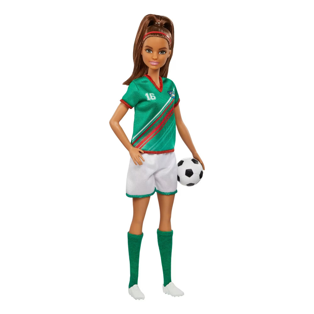 Mattel Barbie Soccer Doll with Acessories - Green/White