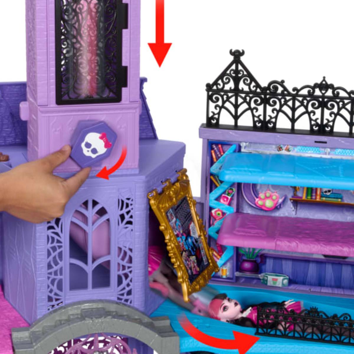 Mattel Monster High Haunted High School Doll House Playset with Accessories