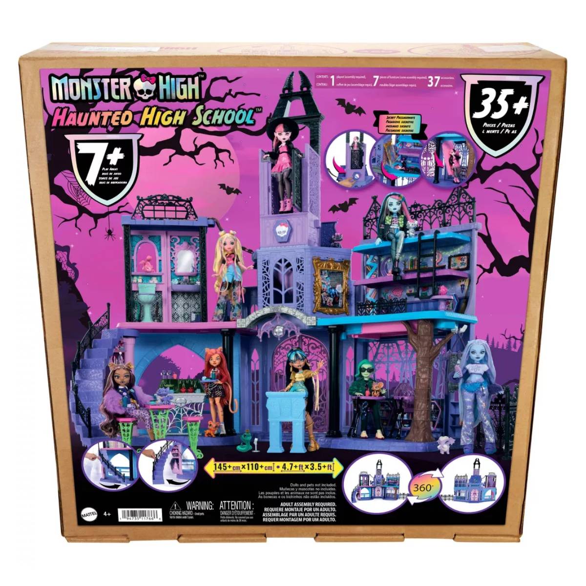 Mattel Monster High Haunted High School Doll House Playset with Accessories