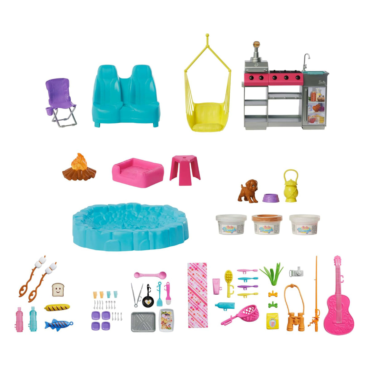 Mattel Barbie Dream Camper Playset with Roof Tent and 60+ Accessories
