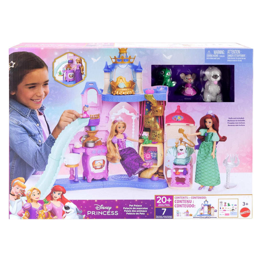 Mattel Disney Princess Pet Palace Playset with 7 Play Areas