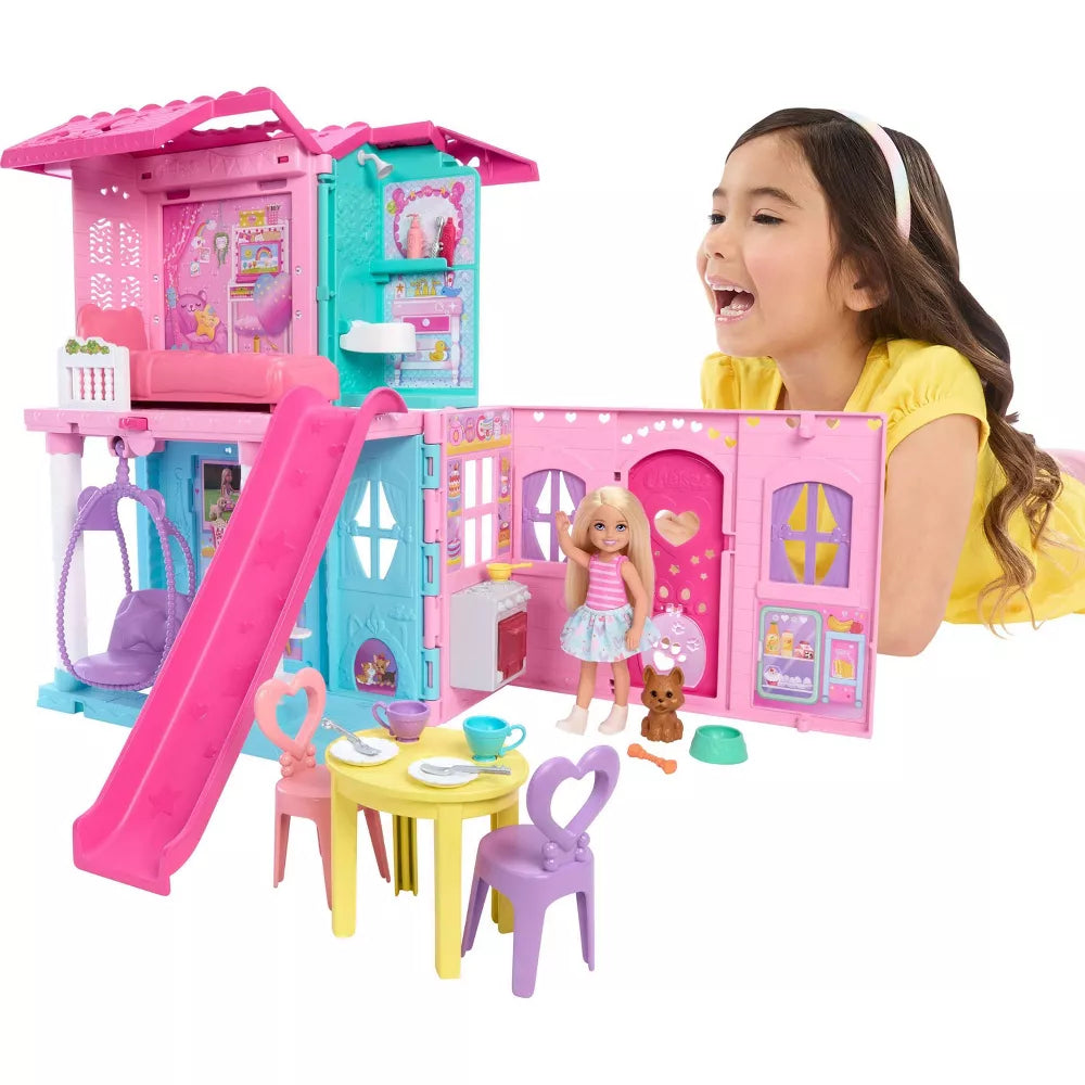Mattel Barbie Chelsea Pop-Up Doll House with Doll & 15+ Accessories