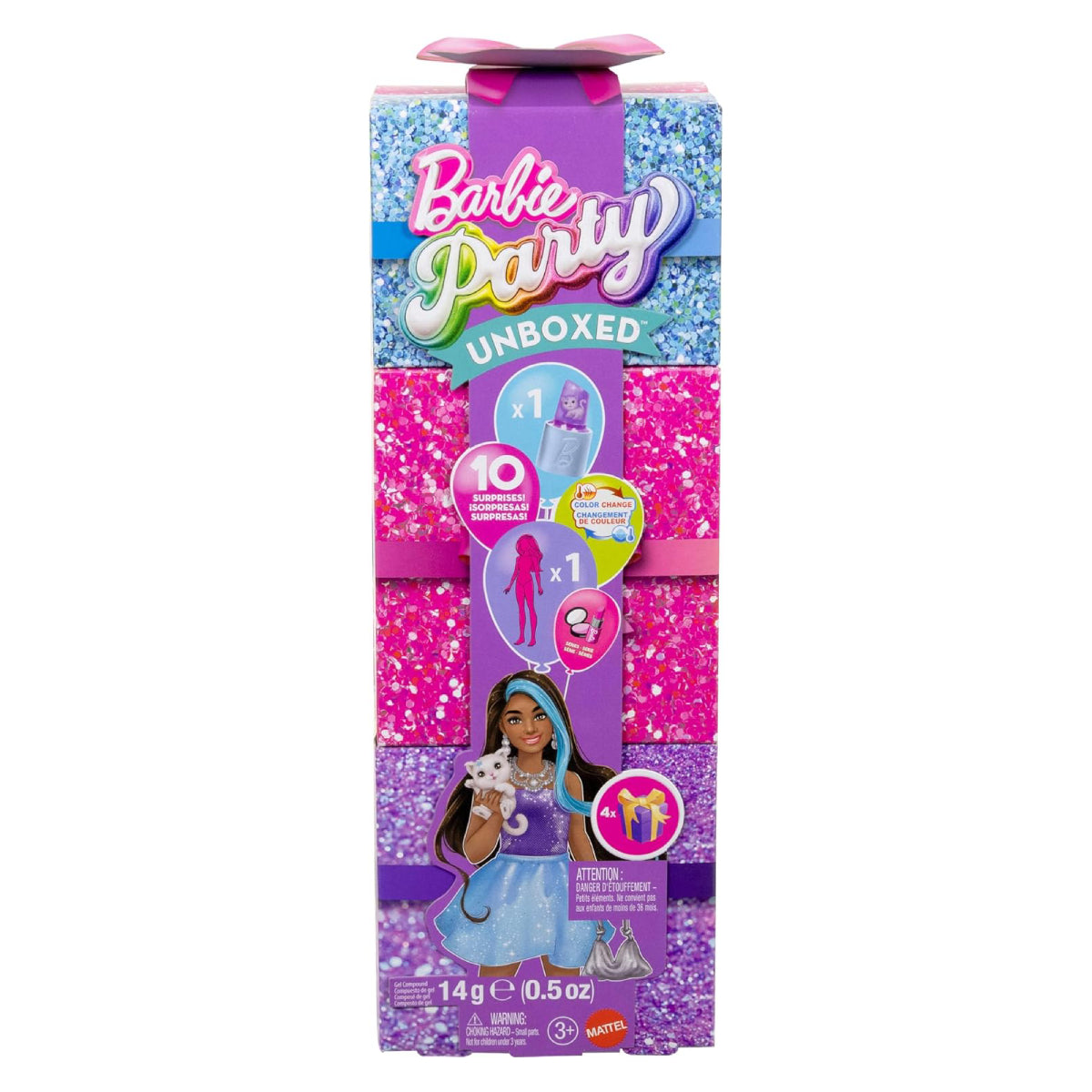 Mattel Barbie Party Unboxed Sparkle Doll with Accessories - Purple