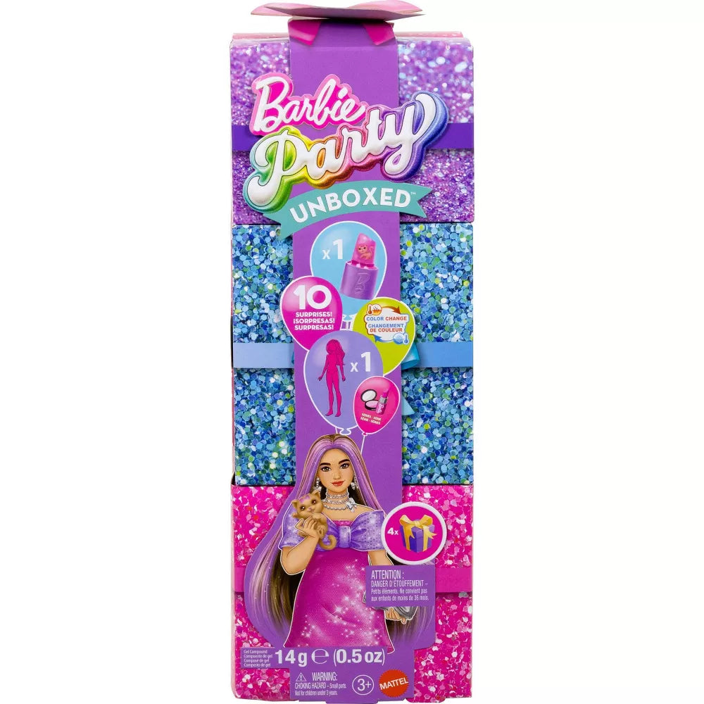 Mattel Barbie Party Unboxed Sparkle Doll with Accessories - Pink