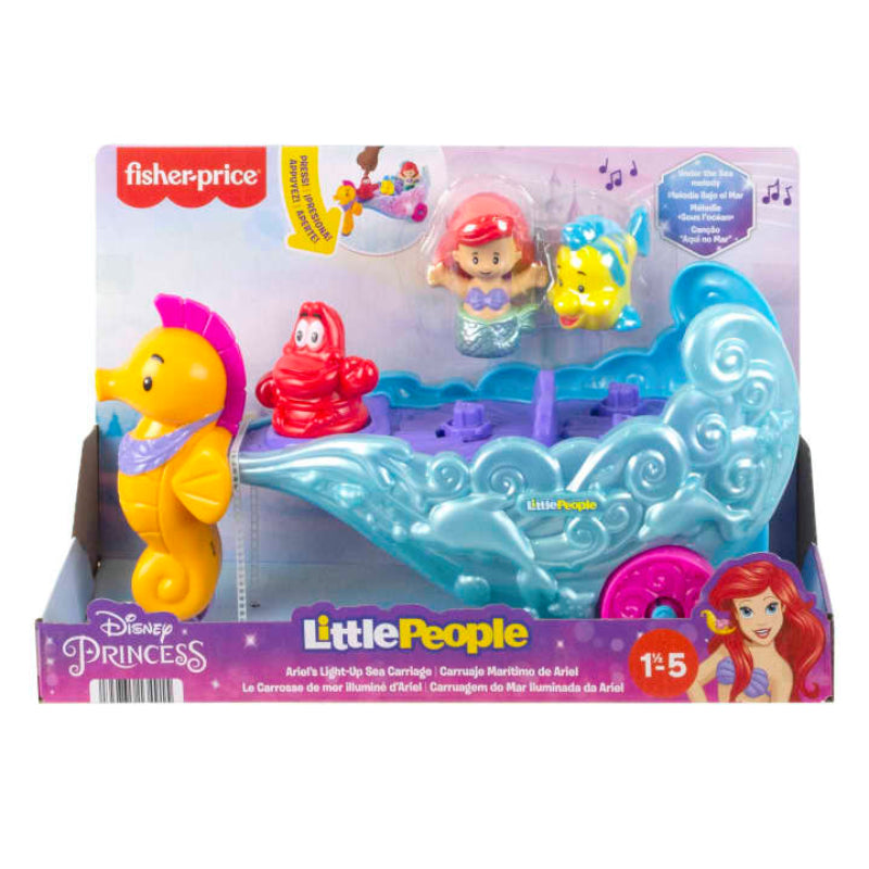 Little People Ariel's Disney Princess Light-Up Sea Carriage Musical Vehicle Toy