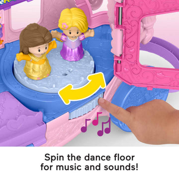 Fisher-Price Little People Disney Princess Pull-Along Musical Carriage Toy with 2 Figures