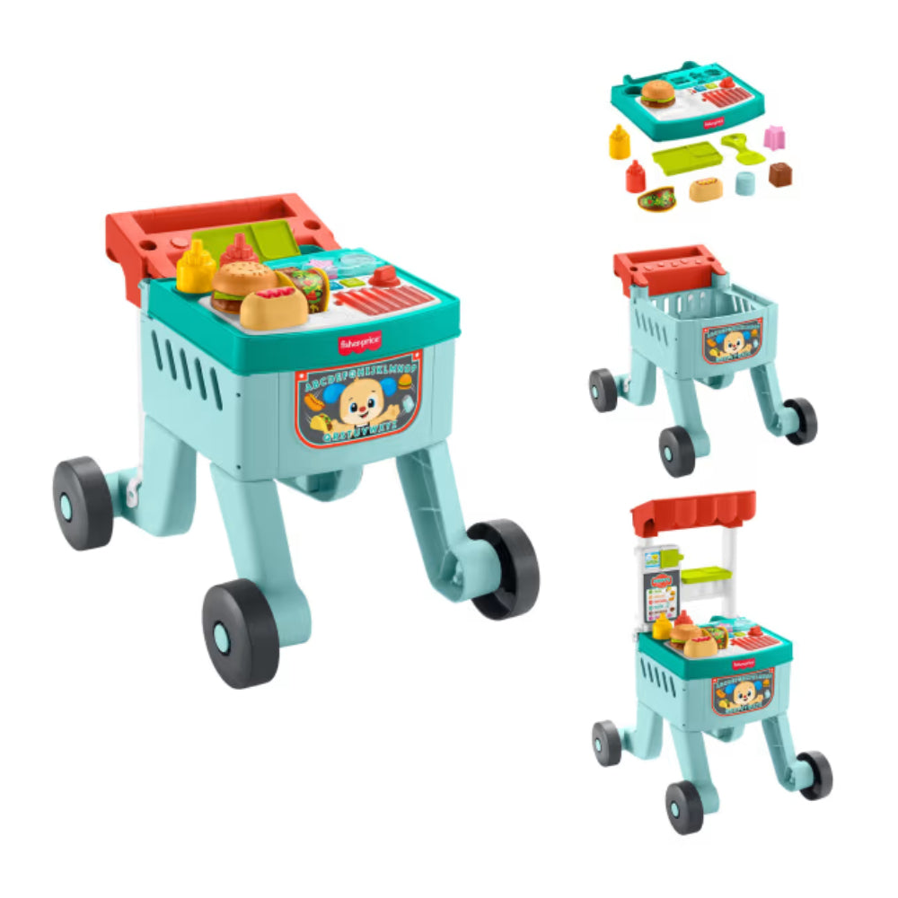 Fisher-Price Laugh & Learn 4-In-1 Snack Cart Walker Baby & Toddler Learning Toy