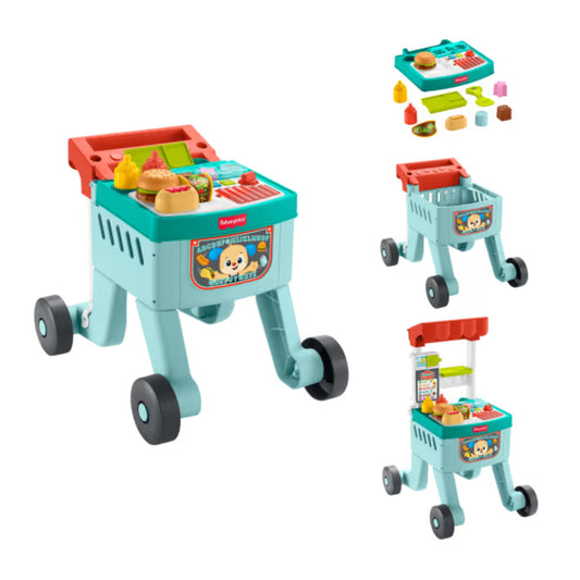 Fisher-Price Laugh & Learn 4-In-1 Snack Cart Walker Baby & Toddler Learning Toy