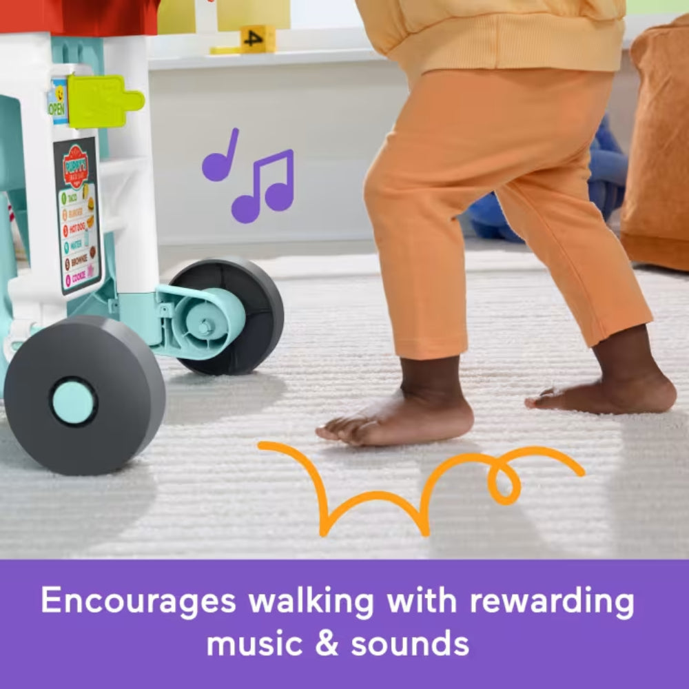 Fisher-Price Laugh & Learn 4-In-1 Snack Cart Walker Baby & Toddler Learning Toy