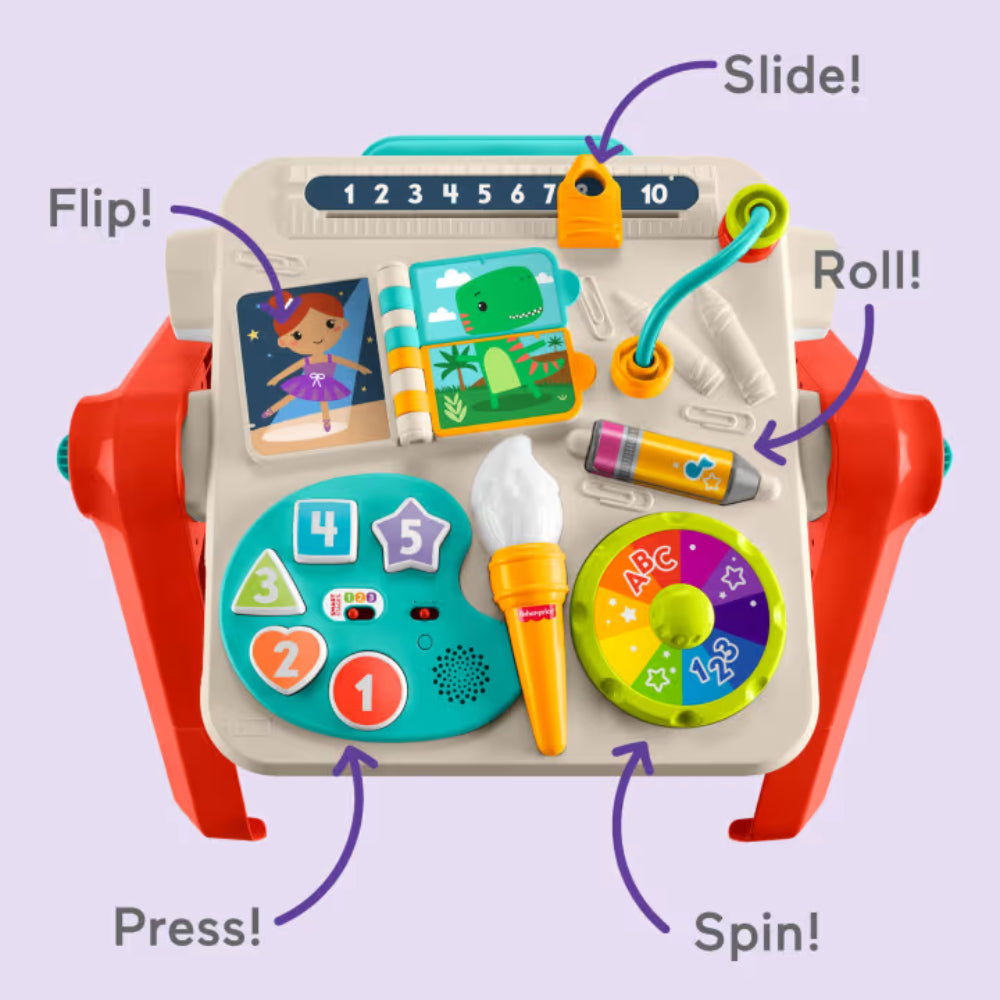 Fisher-Price Laugh & Learn 4-In-1 Activity Table & Easel, Electronic Learning Toy