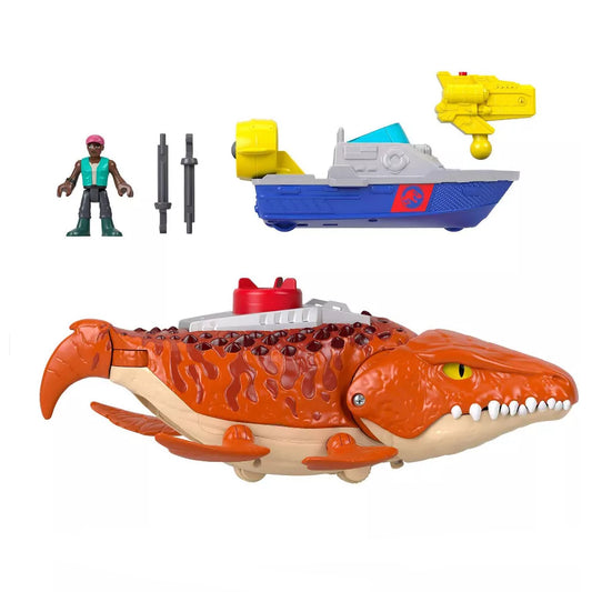 Fisher-Price Imaginext Jurassic World Rebirth Aquachomp Chase Mosasaurus Dinosaur Toy Playset
