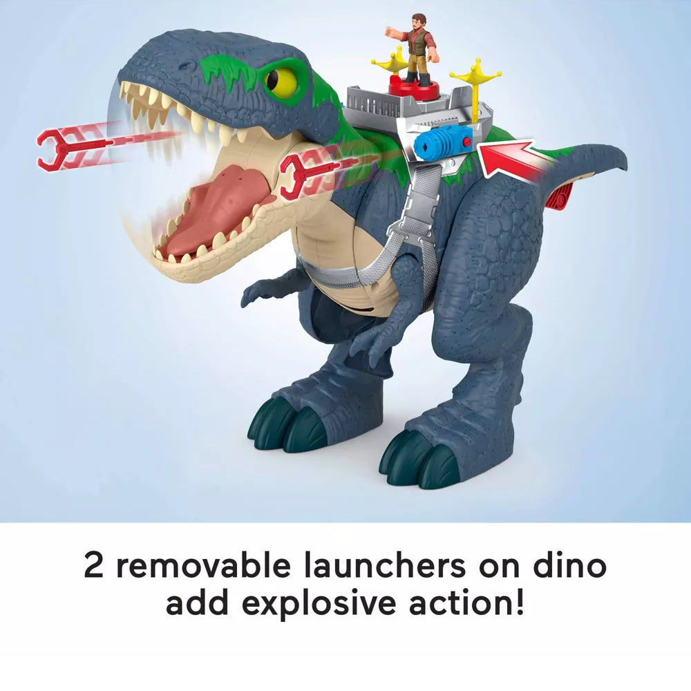 Fisher-Price Imaginext Jurassic World Rebirth Ultimate Action Chomp T. Rex Dino Toy and Action Figures
