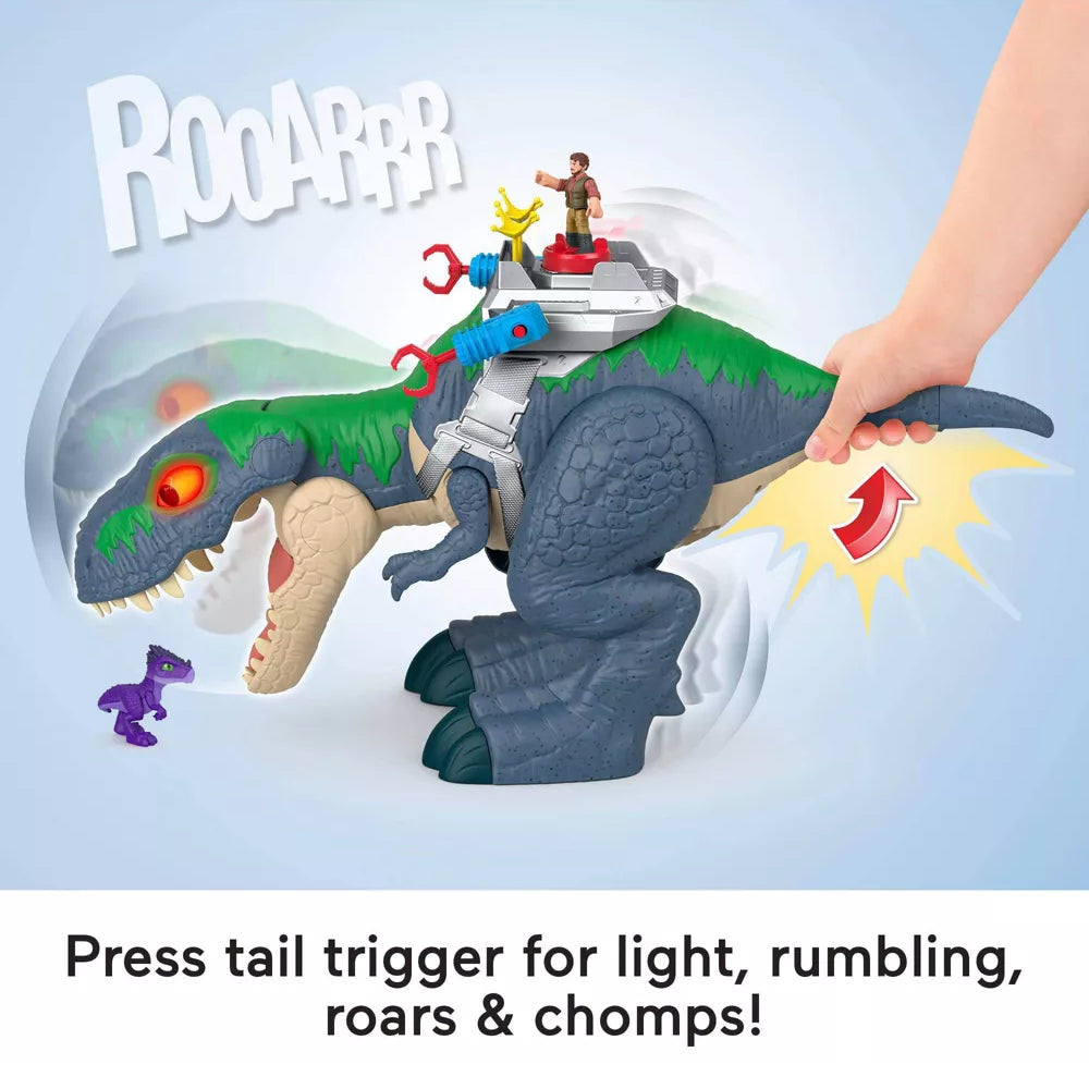 Fisher-Price Imaginext Jurassic World Rebirth Ultimate Action Chomp T. Rex Dino Toy and Action Figures