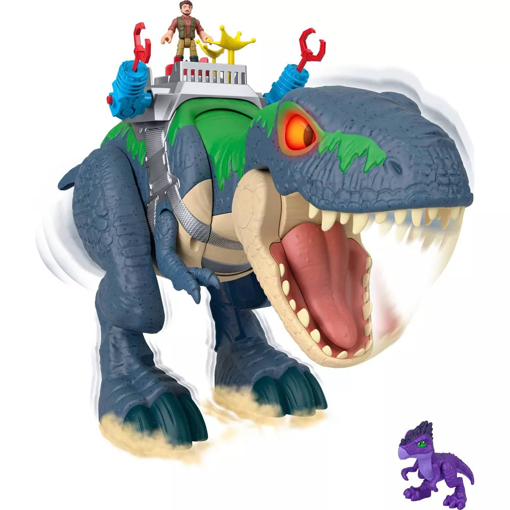 Fisher-Price Imaginext Jurassic World Rebirth Ultimate Action Chomp T. Rex Dino Toy and Action Figures