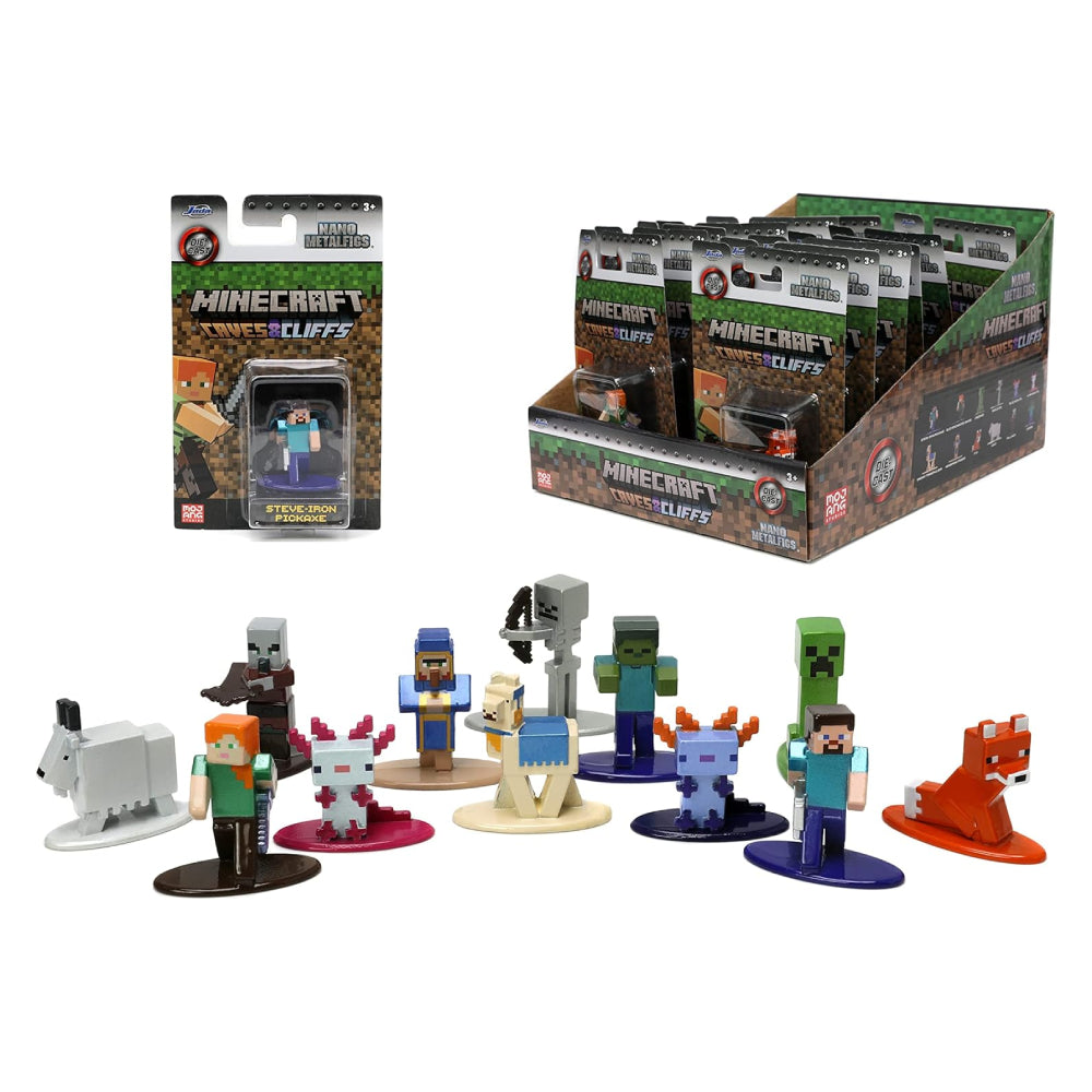 Figuras nano de Jada Toys Nano Metalfigs Minecraft Caves &amp; Cliffs, paquete individual (surtido)
