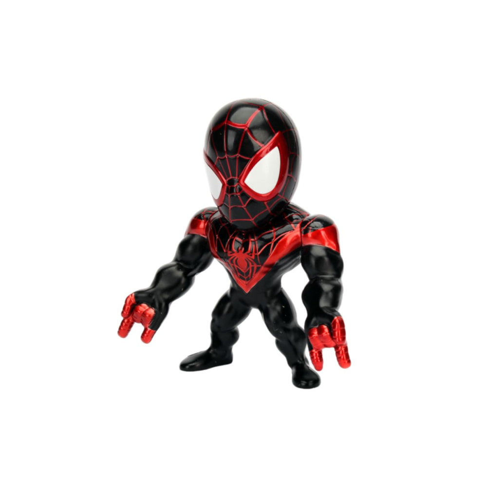 Figura de Spider-Man Miles Morales de 4" de Jada Toys Metalfigs Marvel - Negro/Rojo