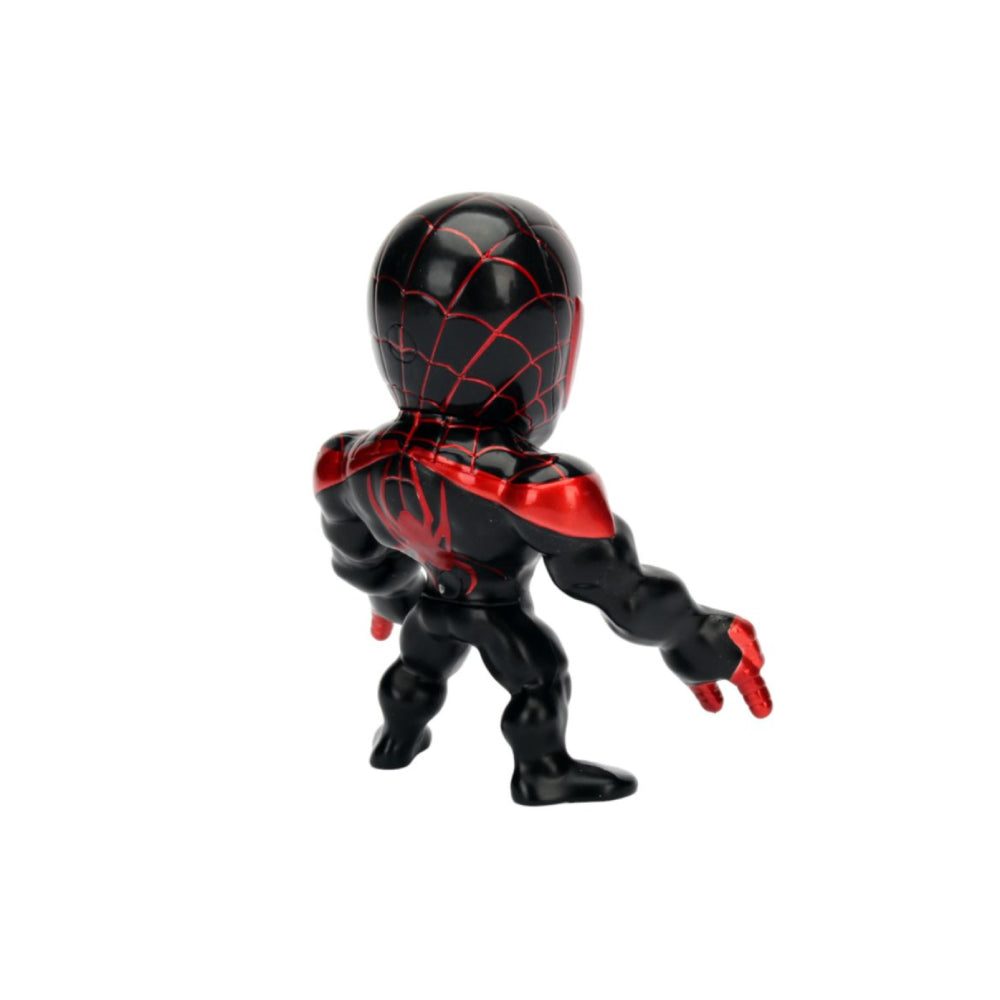 Figura de Spider-Man Miles Morales de 4" de Jada Toys Metalfigs Marvel - Negro/Rojo