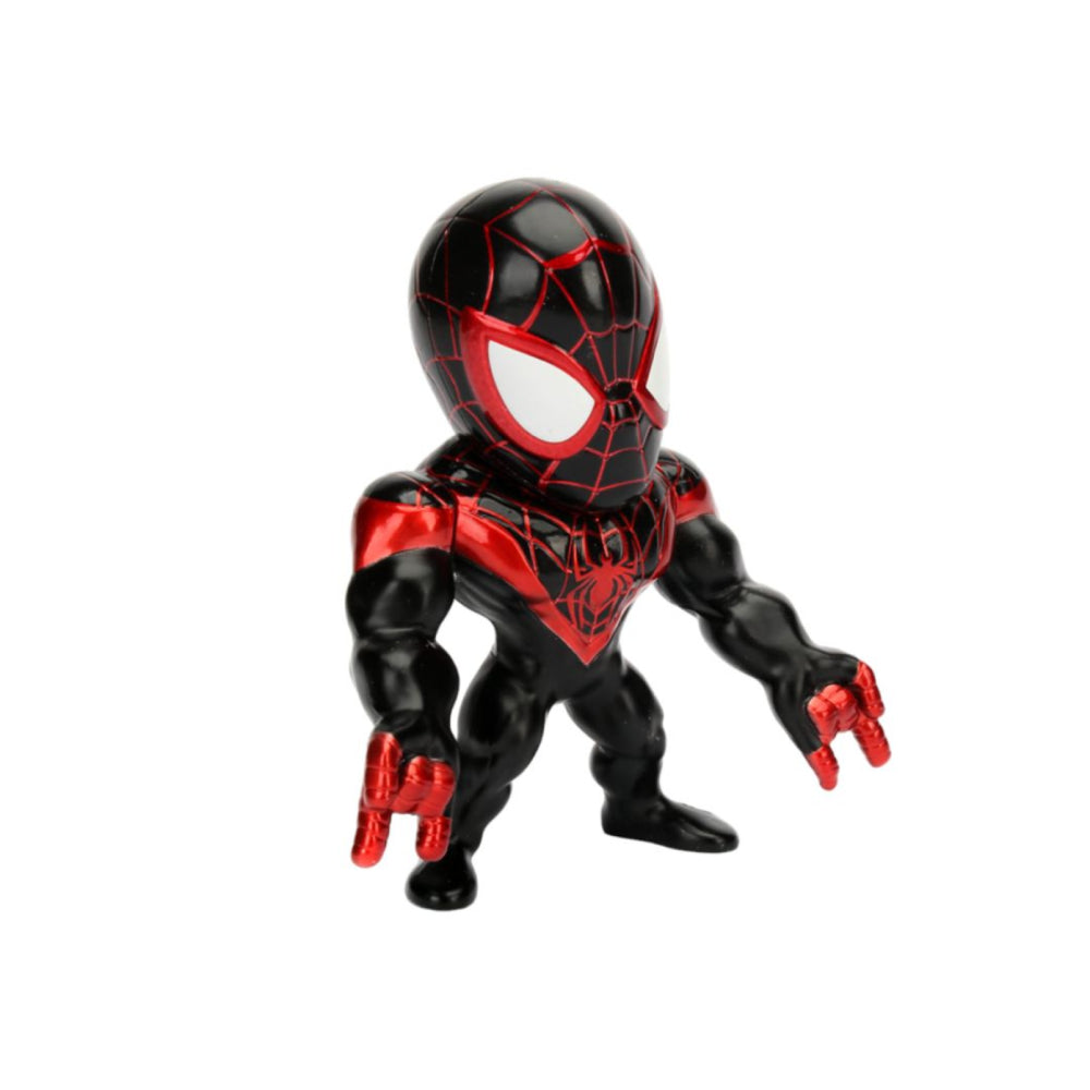 Figura de Spider-Man Miles Morales de 4" de Jada Toys Metalfigs Marvel - Negro/Rojo