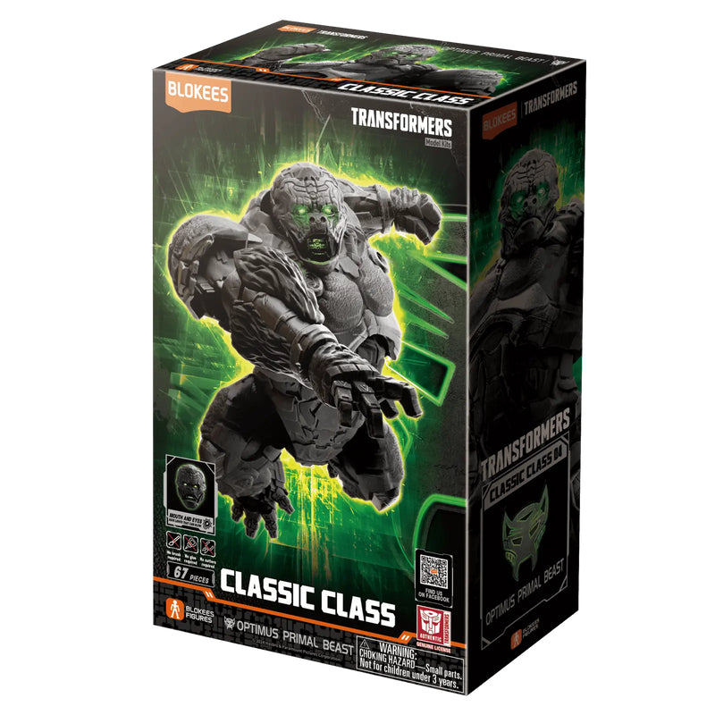 Blokees Transformers Classic Class 04 Rise of the Beasts Optimus Primal Beast Model Kit (67-Pieces) - Gray