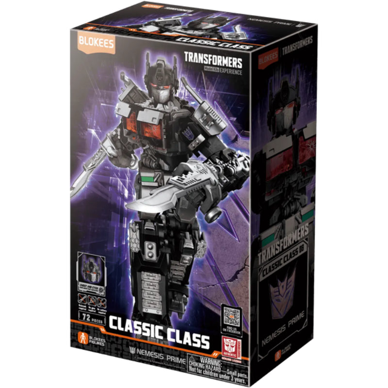 Blokees Transformers Classic Class 08 Rise of the Beasts Nemesis Prime Model Kit (72-Pieces) - Gray/Black