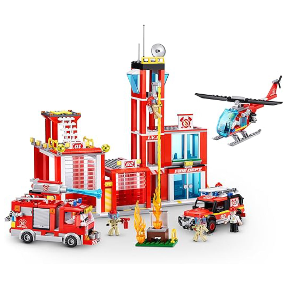 Max Fire Adventure Building Bricks Playset (916-Pieces)– Curacao