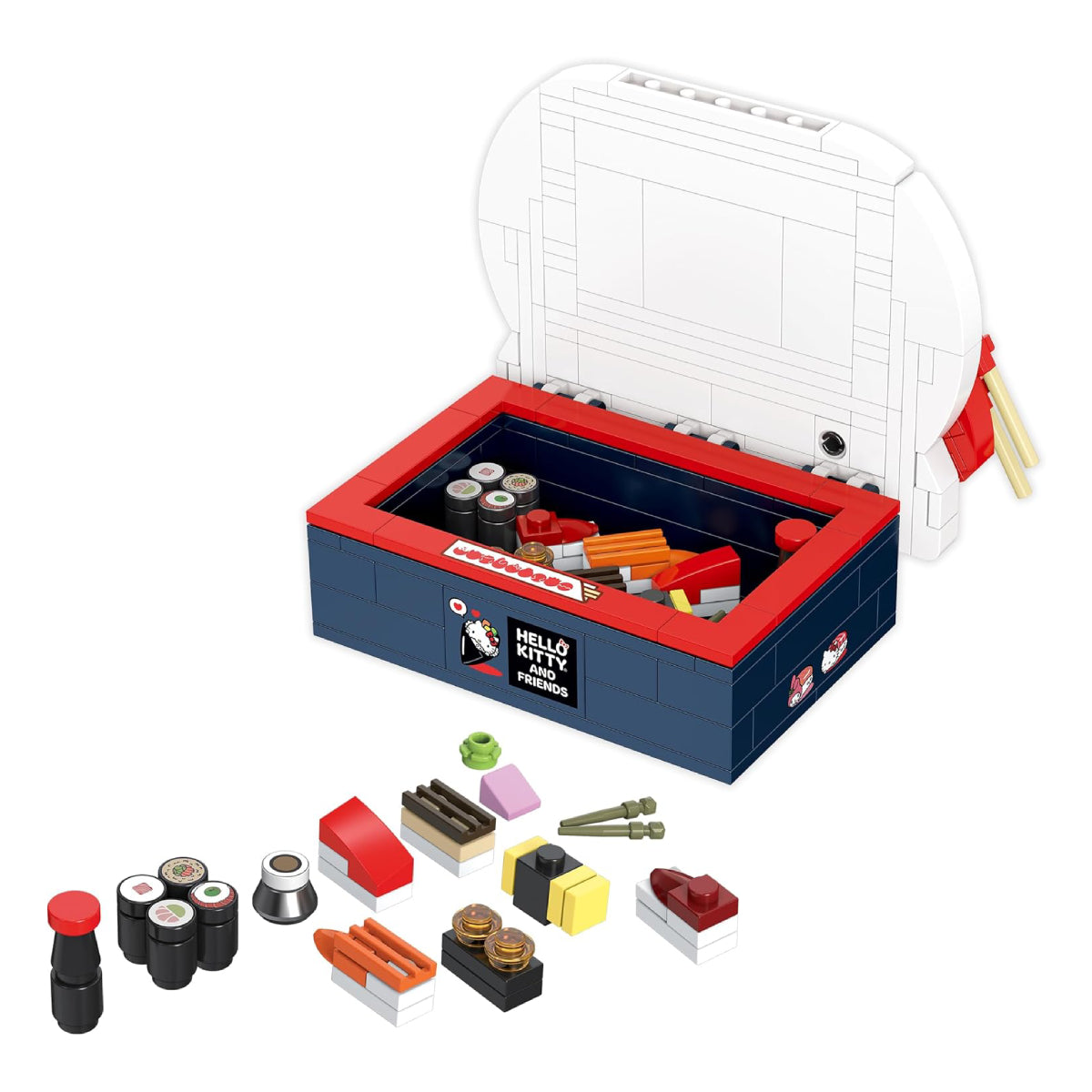 Hello Kitty Bento Box Brick Building Toy Set with Mini Sushi (191-Piece)