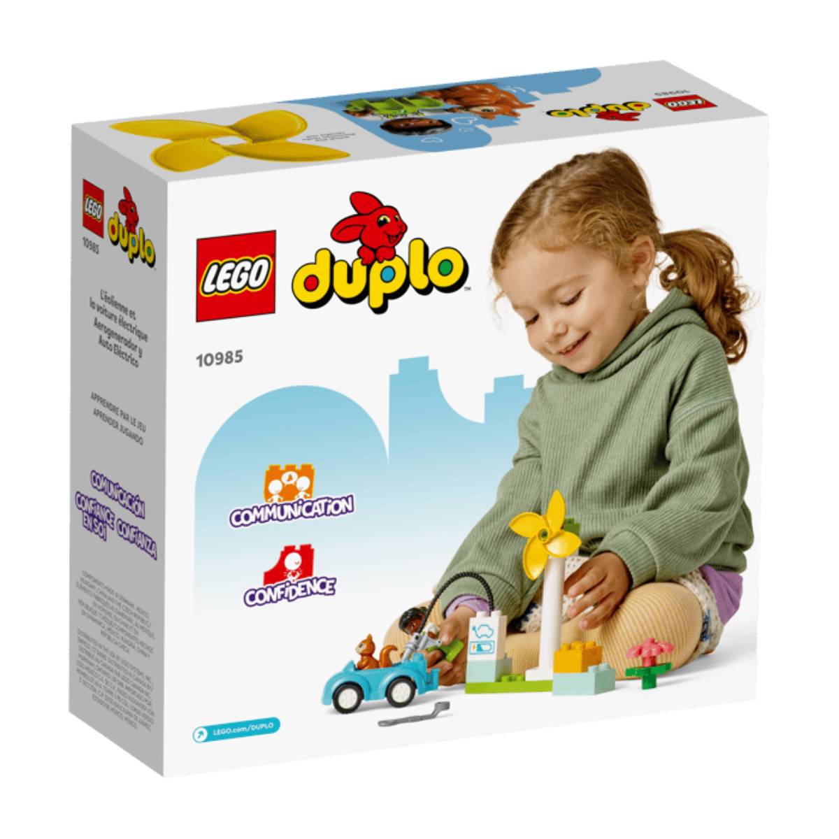 Juguete de construcción LEGO DUPLO Town con turbina eólica y coche eléctrico (16 piezas)