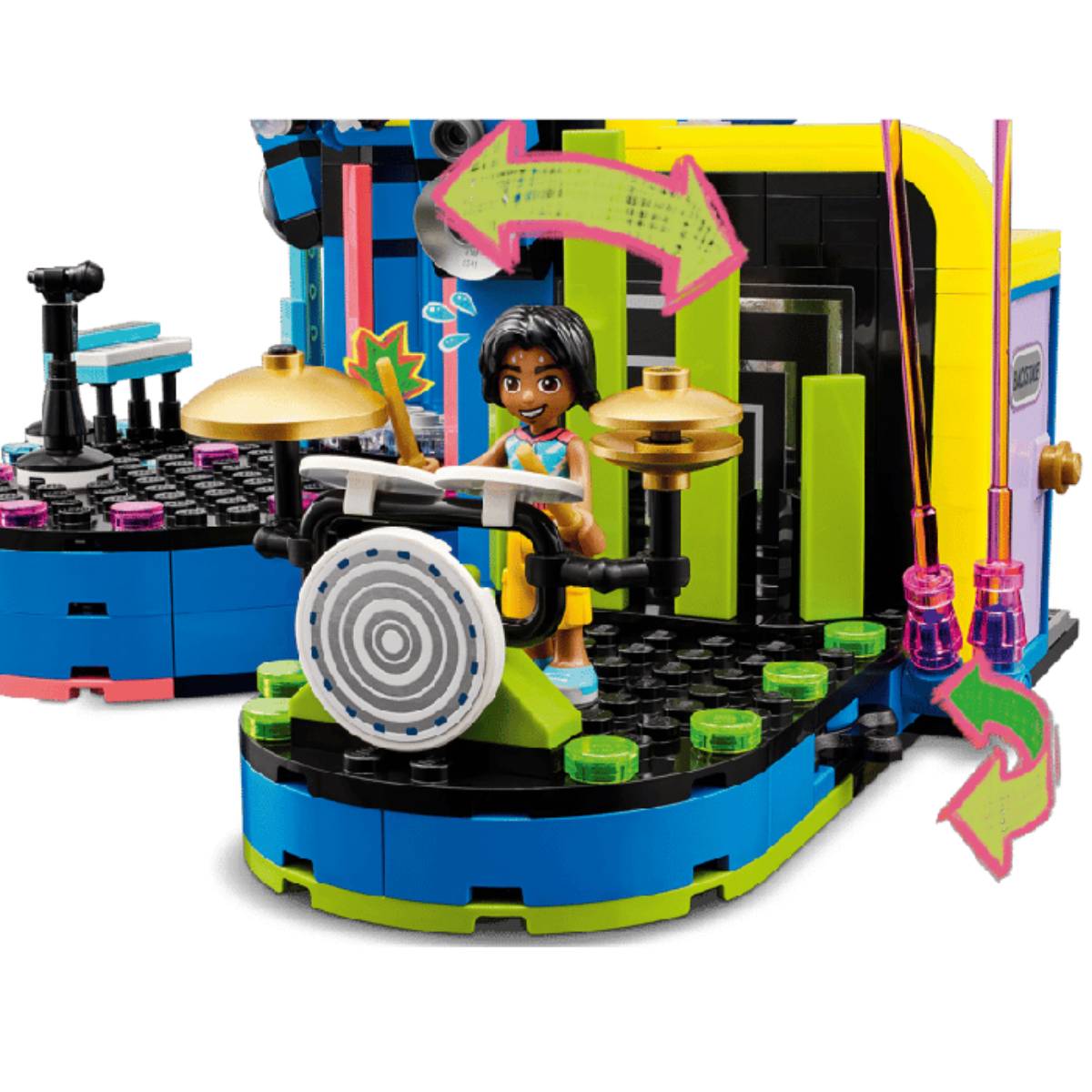 Set de construcción de juguetes LEGO Friends: espectáculo de talentos musicales de Heartlake City (669 piezas)