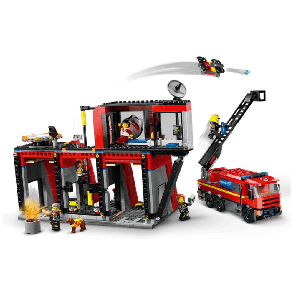 LEGO City Fire Station with Fire Truck Building Toy Set (843-Pieces)