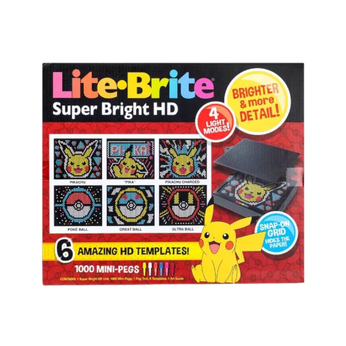 Lite-Brite Pokemon Super Bright HD Grid Light Up Toy - Black