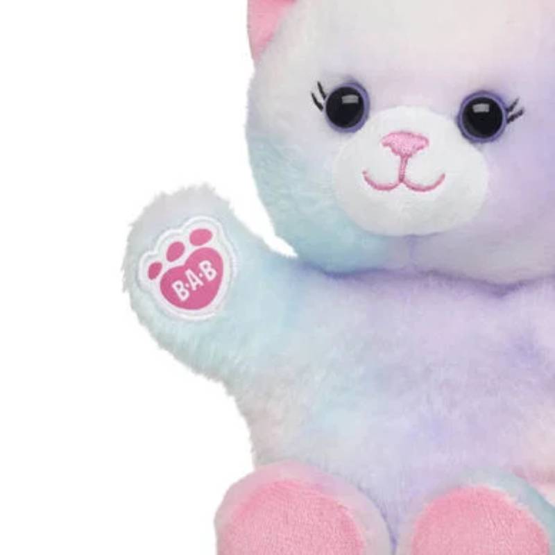 Build-A-Bear 7" Mini Beans Pastel Swirl Kitty Plush Toy