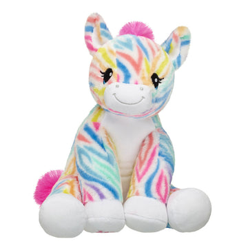 Build-A-Bear 14" Rainbow Stripes Zebra Stuffed Animal Plush Toy