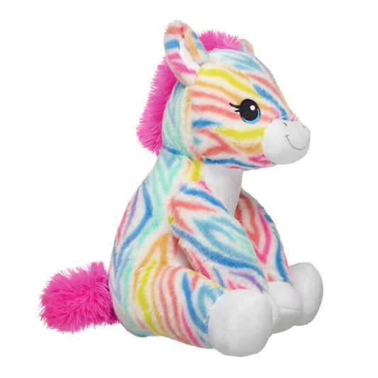 Build-A-Bear 14" Rainbow Stripes Zebra Stuffed Animal Plush Toy
