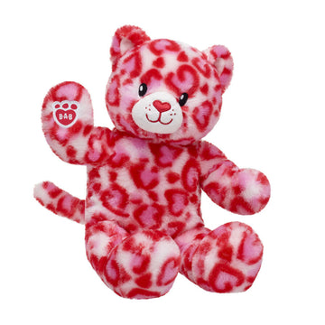 Build-A-Bear 16" Wild Hearts Leopard Stuffed Animal Plush Toy - Red